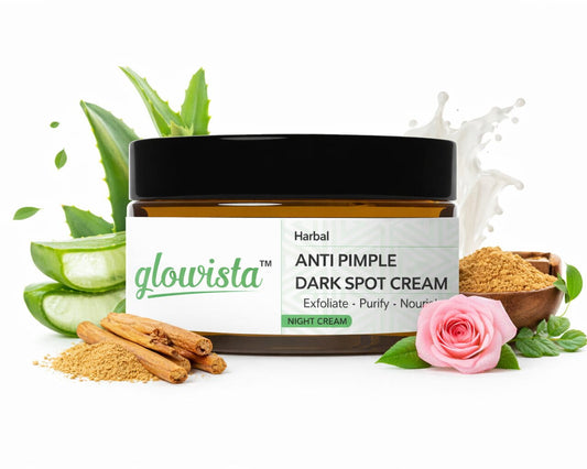 glowista Anti Pimple & Dark Spot Removal Cream | Acne Treatment Face Cream | Neem & Aloe Vera | For Men & Women | Oil Control | 25g