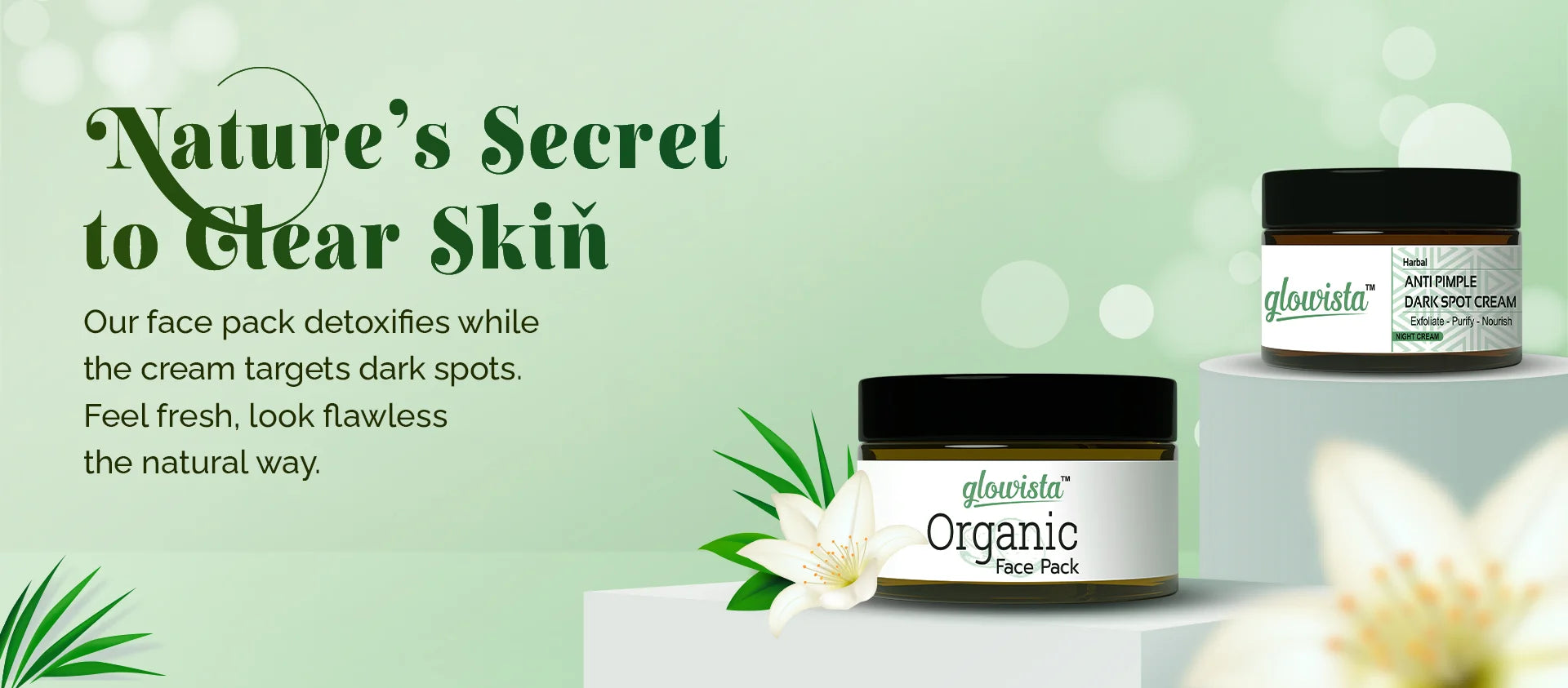 Glowista herbal organic face pack for skin brightening and natural skincare